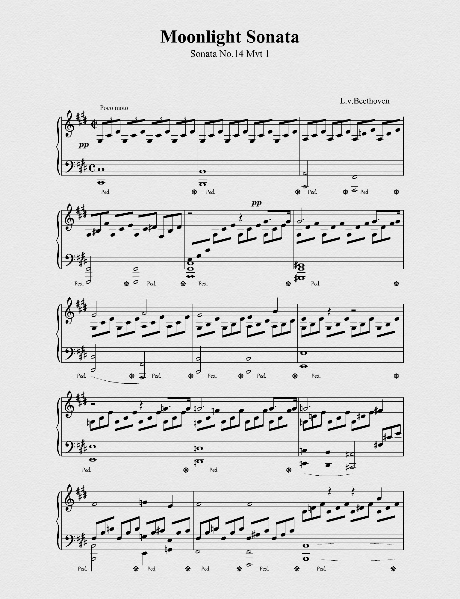 Moonlight Sonata – Interactive Sheet Music